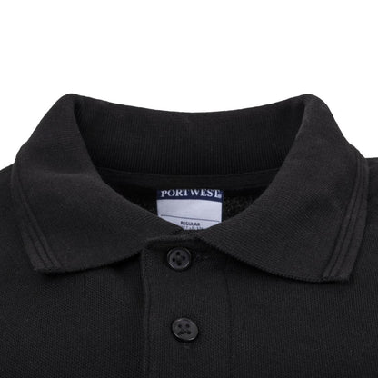 A735-M Unisex poloshirt zwart M