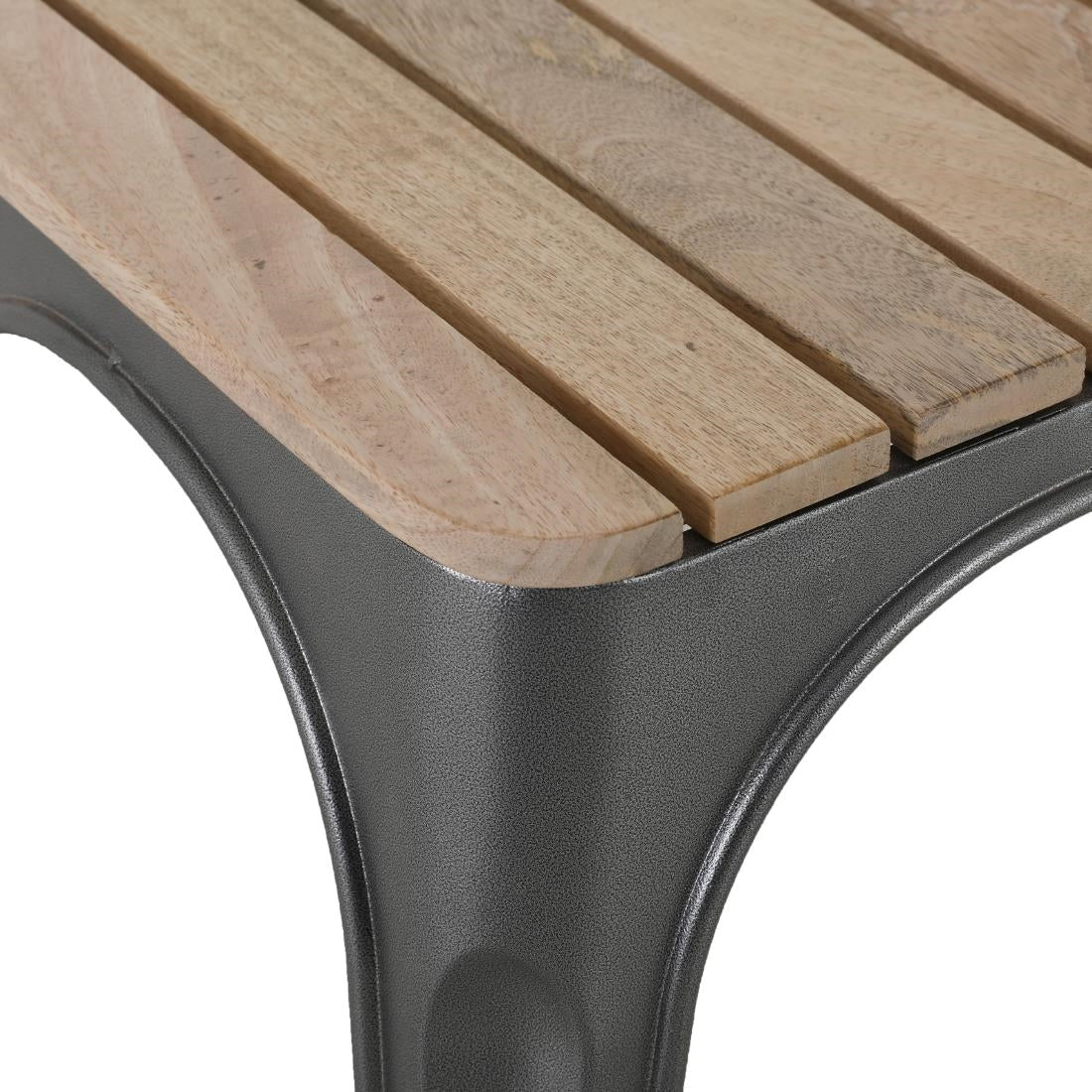 HZ817 Bolero Bistro Bank Met Mangohouten Latten En Donkergrijze Poten 850mm (2 stuks)