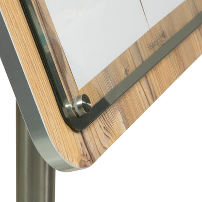 CX073 Securit zwart staal wit 8xA4 informatiedisplay met paal en voet