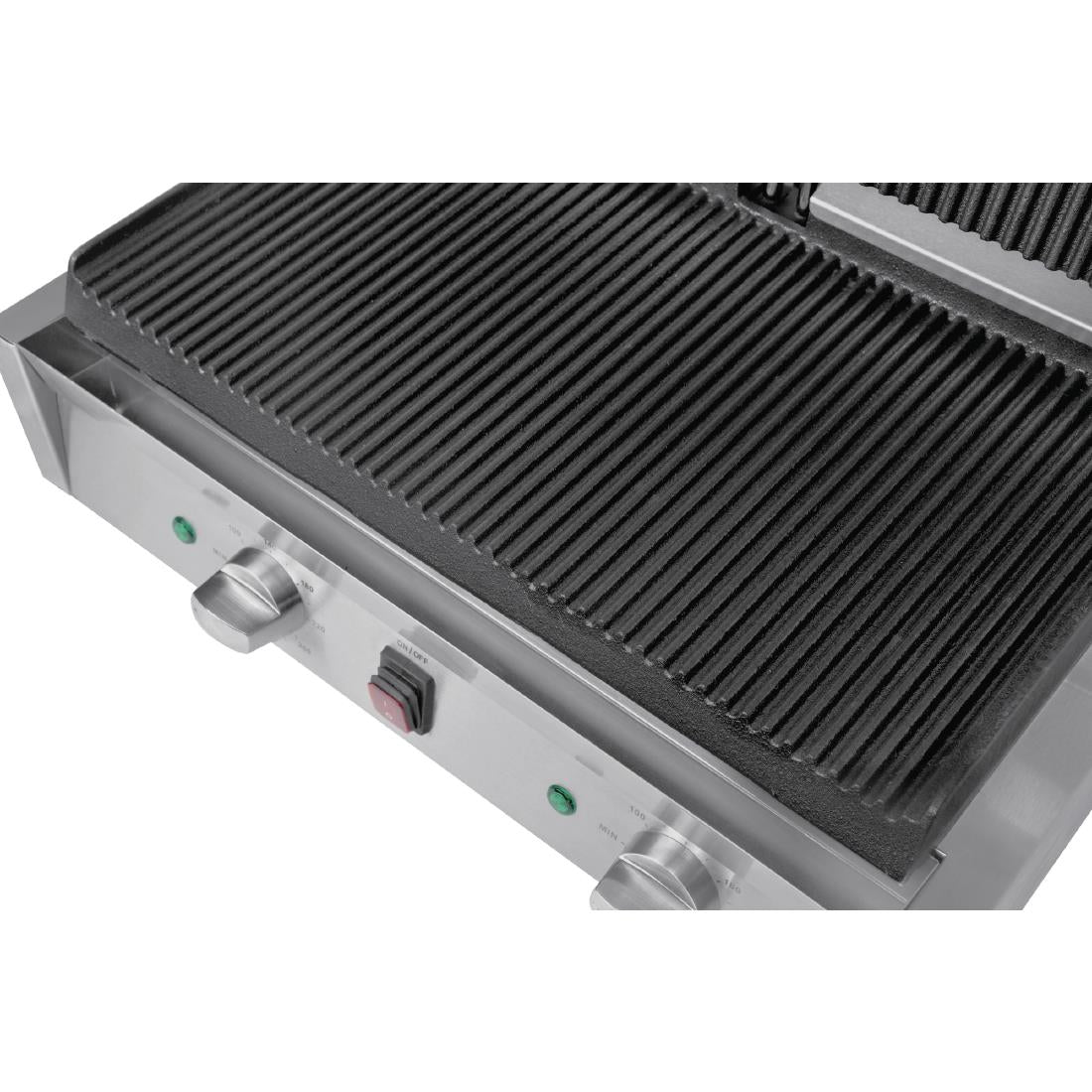 CU604 Buffalo Bistro Dubbele Geribbelde Contactgrill