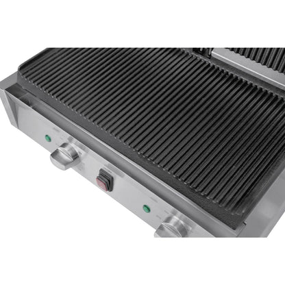 CU604 Buffalo Bistro Dubbele Geribbelde Contactgrill