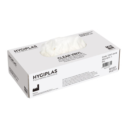Y247-M Hygiplas vinyl handschoenen transparant poedervrij M (100 stuks)