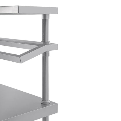 CB908 Vogue RVS werktafel met wandplanken