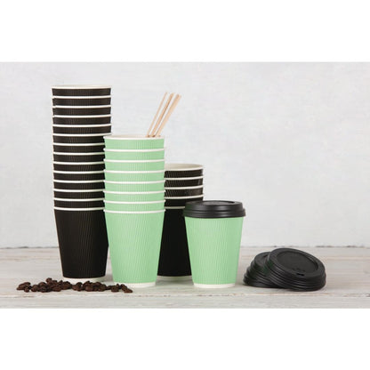 CW718 Fiesta Recyclable deksel zwart voor Fiesta Recyclable 340ml en 455ml koffiebekers (1000 stuks)