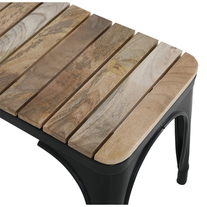HZ816 Bolero Bistro Bank Met Latten Van Mangohout Zwart 850 mm (2 stuks)