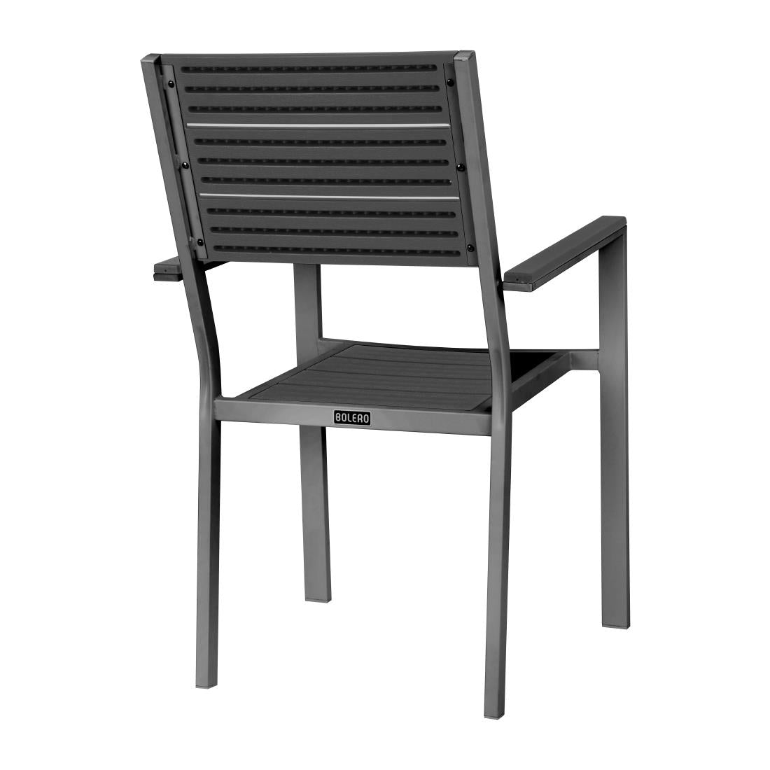 HZ022 Bolero Valletta Grijze Stoelen Met Armleuningen (4 stuks)