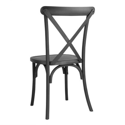HW283 Bolero Manhattan Cross-Back Kunststof Stoelen Zwart (4 stuks)
