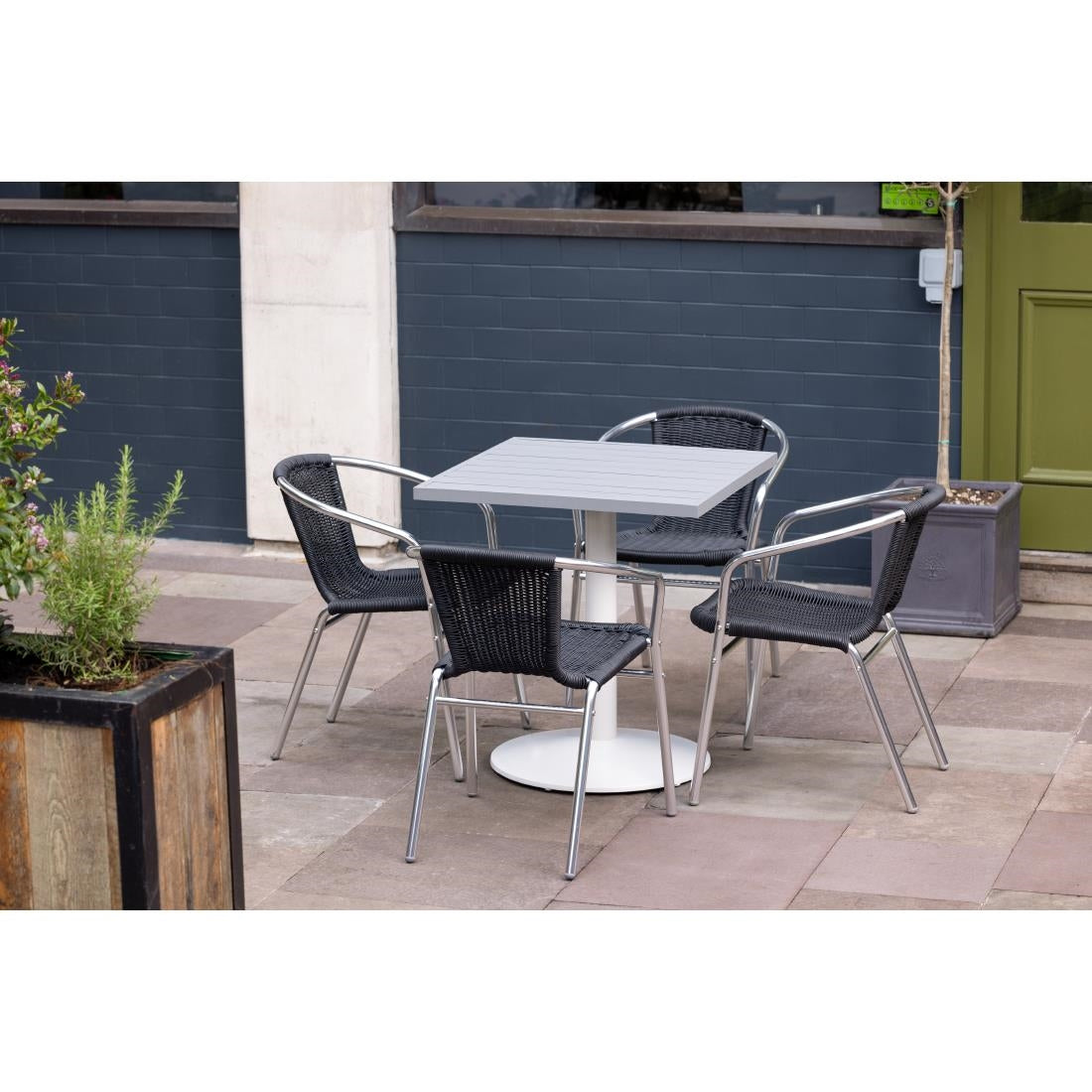 U507 Bolero aluminium en polyrotan stoelen zwart (4 stuks)