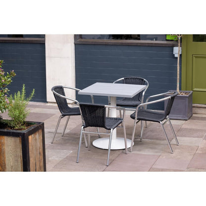 U507 Bolero aluminium en polyrotan stoelen zwart (4 stuks)