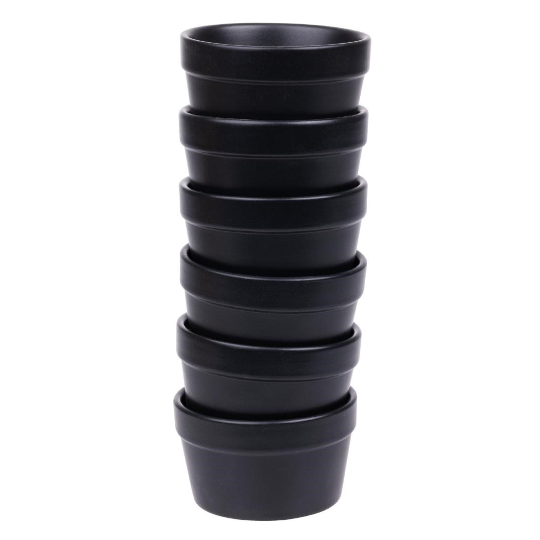 DK830 Olympia stapelbare ramekin mat zwart 77x45mm (6 stuks)