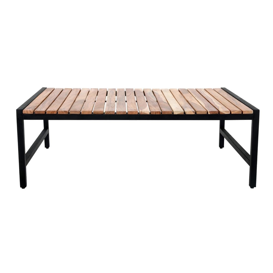 DK903 Bolero Lage Salontafel Van Staal En Acacia, 1200x800mm
