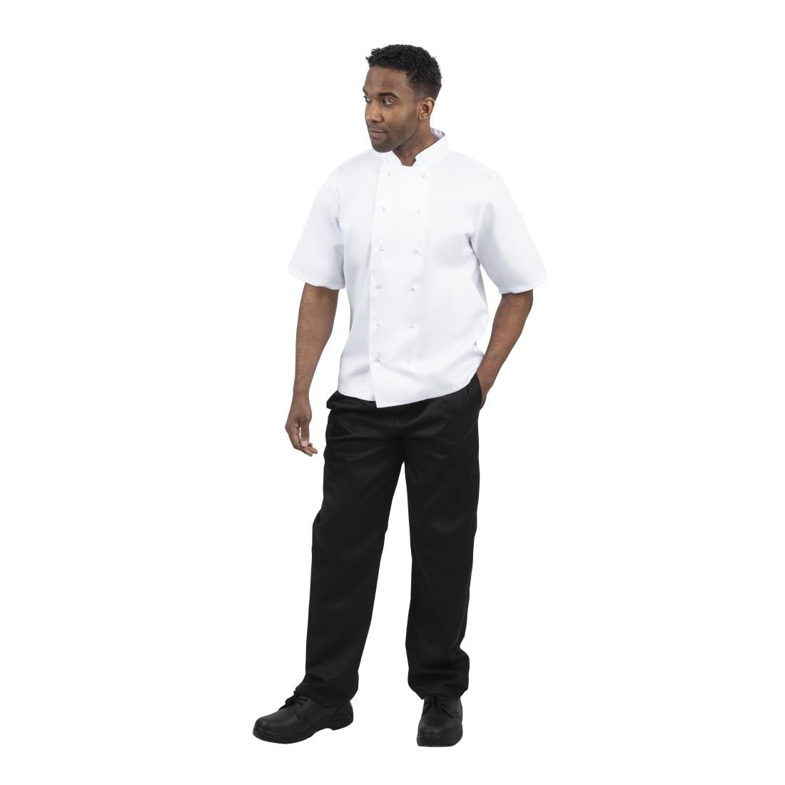SA821 Whites Boston Unisex Koksbuis Wit S (5 stuks)