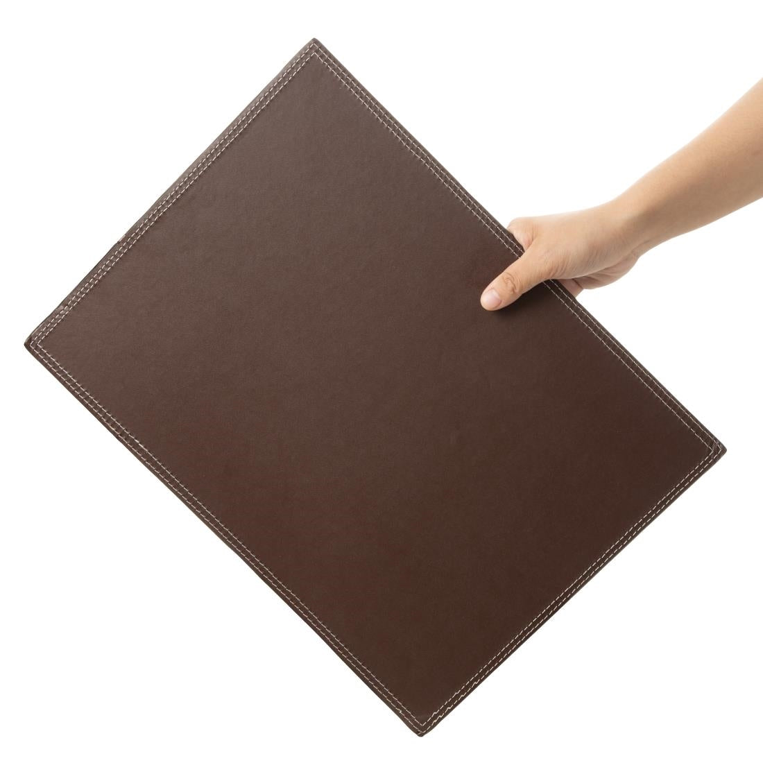 CE298 Olympia kunstlederen placemat bruin 40x30cm