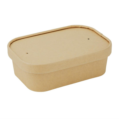 HW624 Fiesta Recyclebare Papieren Deksel Voor Rechthoekige Containers (300 stuks)
