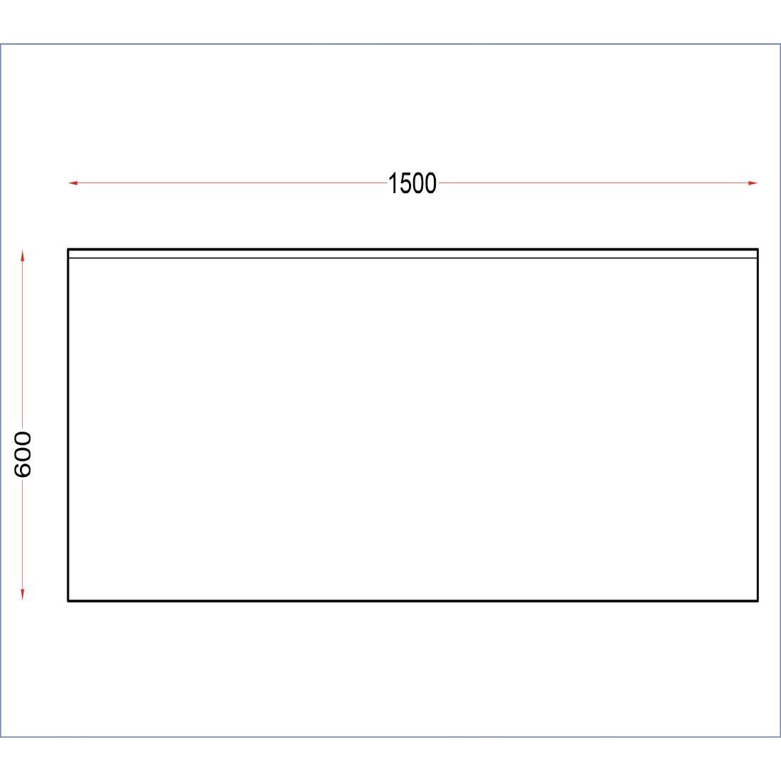 DR023 Holmes roestvrijstalen wandtafel met opstand 1500 mm