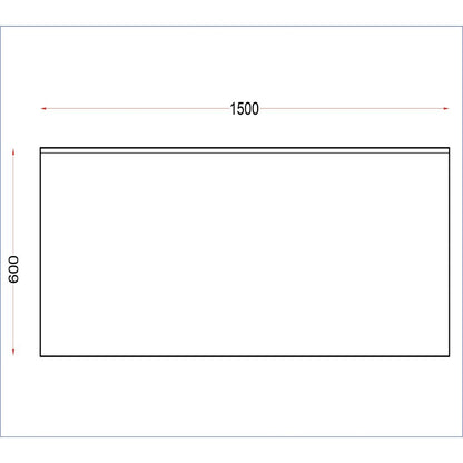 DR023 Holmes roestvrijstalen wandtafel met opstand 1500 mm
