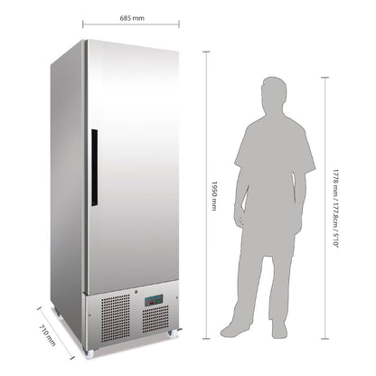 G591 Polar G-serie 1-deurs slimline RVS vriezer 440L