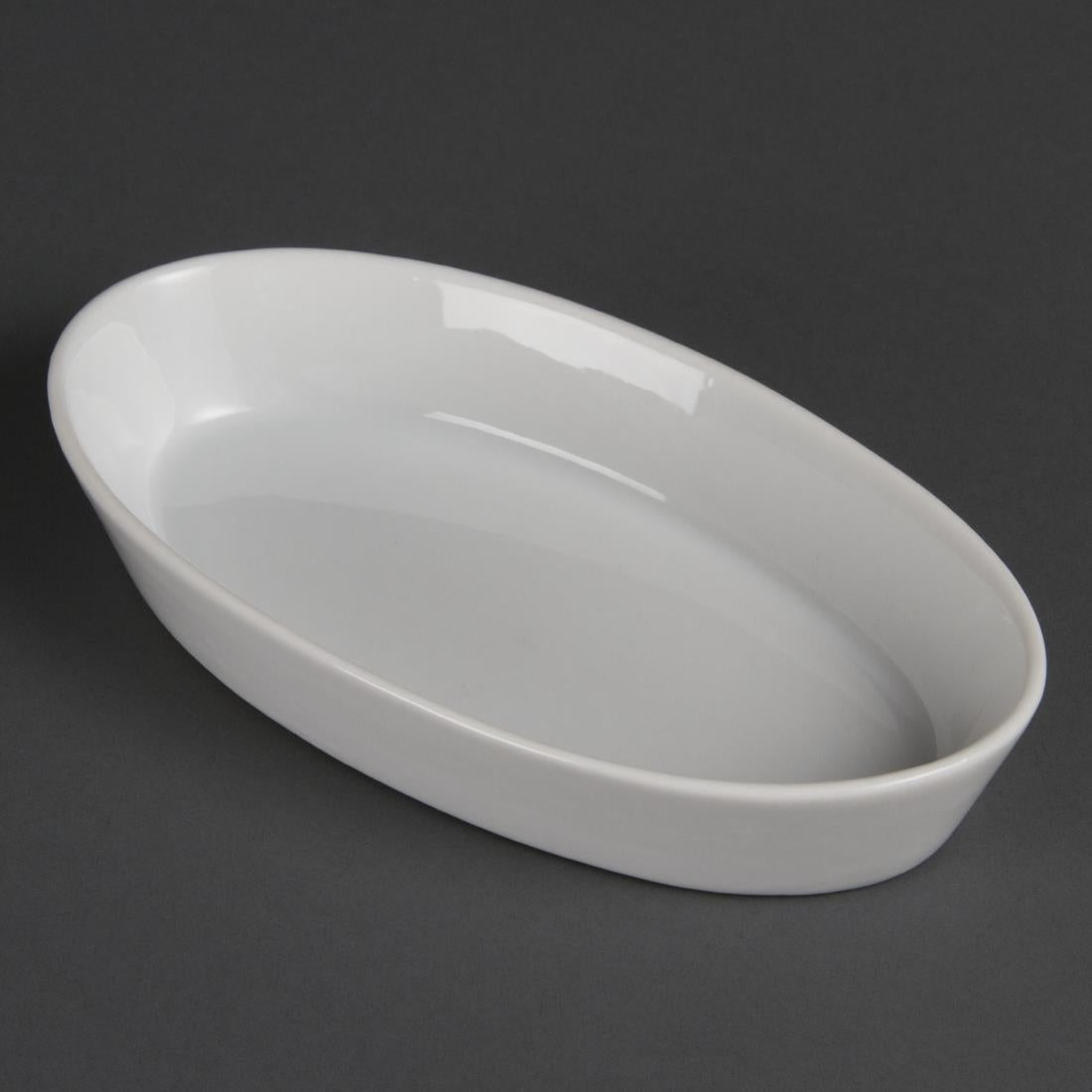 W418 Olympia Whiteware Ovale Ovenschalen 19,5x11cm (6 Stuks)