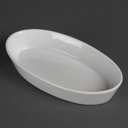 W418 Olympia Whiteware Ovale Ovenschalen 19,5x11cm (6 Stuks)