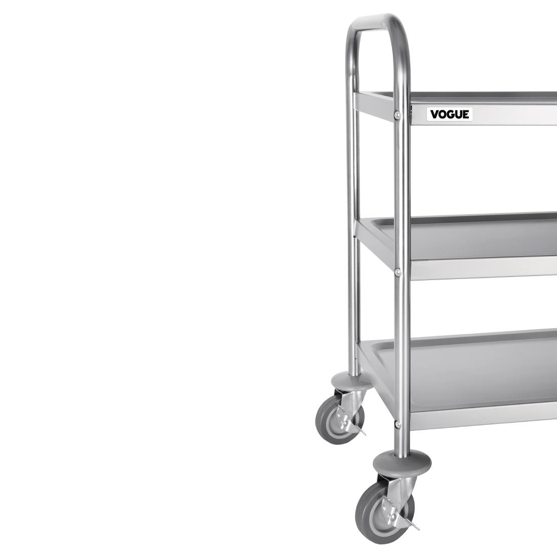 F993 Vogue RVS serveerwagen 3 plateaus S - 82,5(h) x 71(b)cm