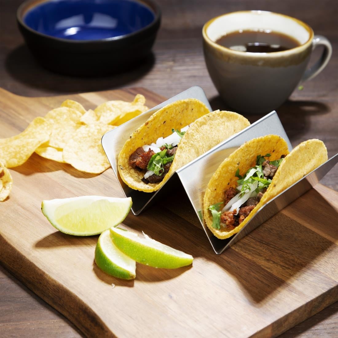 CK912 Olympia RVS taco houder 5,5(h)x11,4(b)x13,5(d)cm