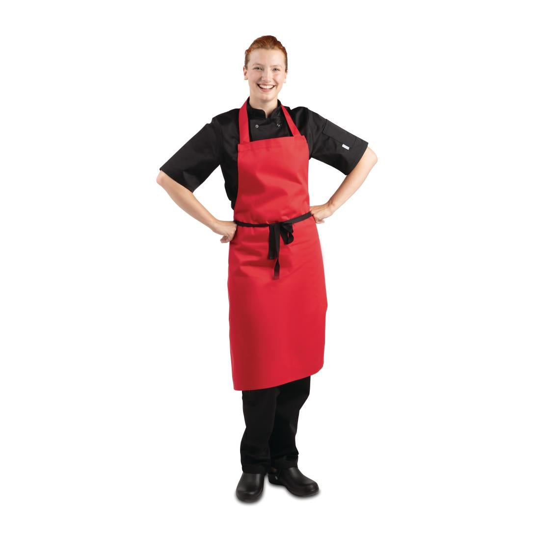 BB466 Whites halterschort polyester-katoen rood