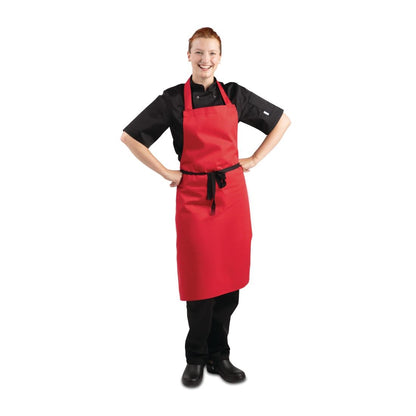 BB466 Whites halterschort polyester-katoen rood
