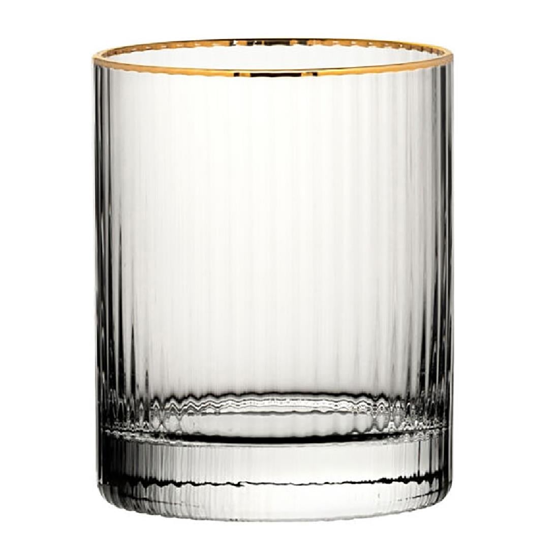 DZ444 Utopia Hayworth Dubbele Ouderwetse Glazen Met Gouden Rand, 325ml (6 stuks)