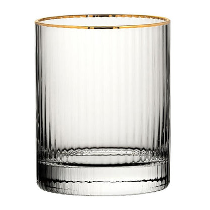 DZ444 Utopia Hayworth Dubbele Ouderwetse Glazen Met Gouden Rand, 325ml (6 stuks)