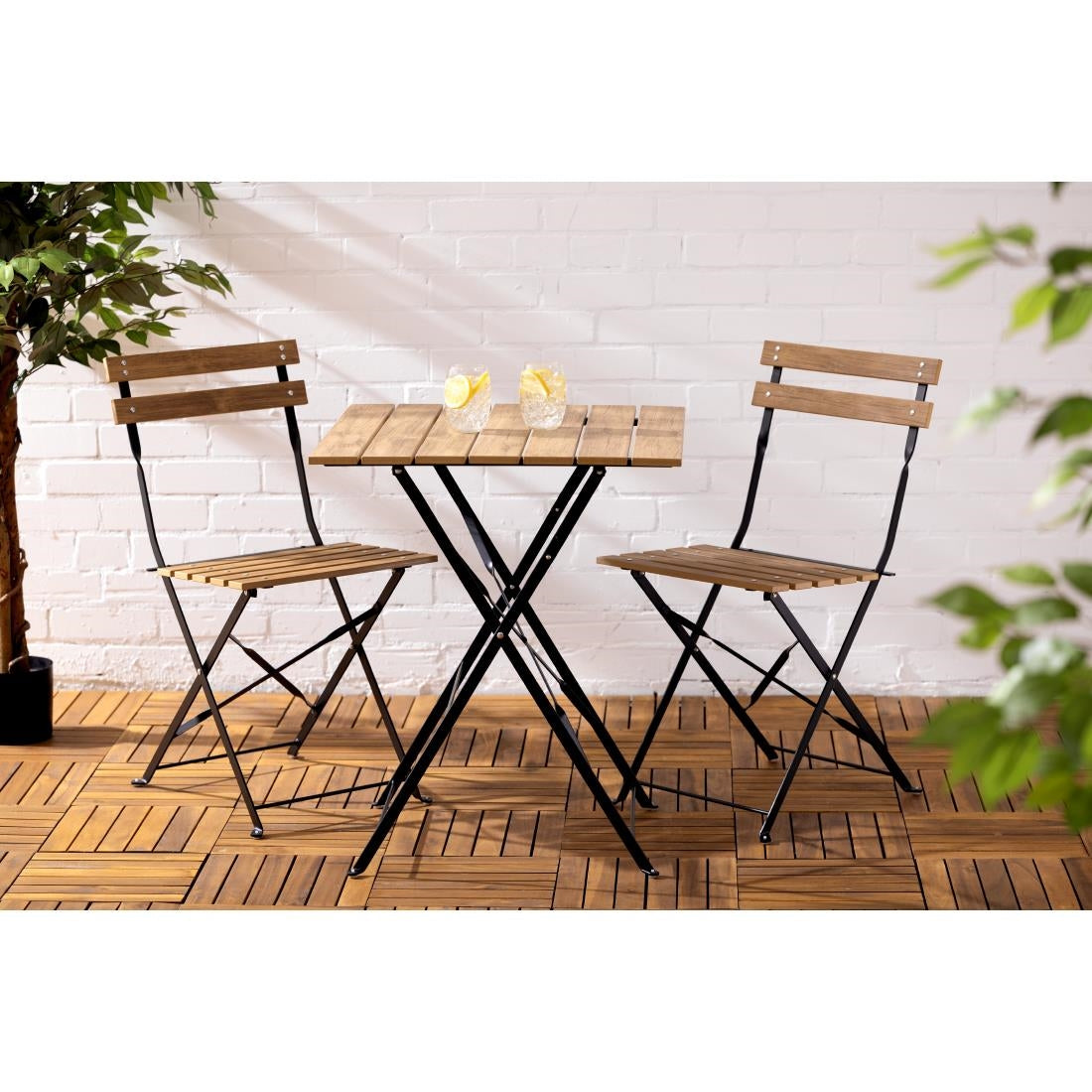 FU538 Bolero Perth Bestrating Stijl Vierkante Tafel Houteffect