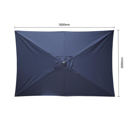 FU506 Bolero Sevilla Vierkante Parasol 2X3M Marineblauw