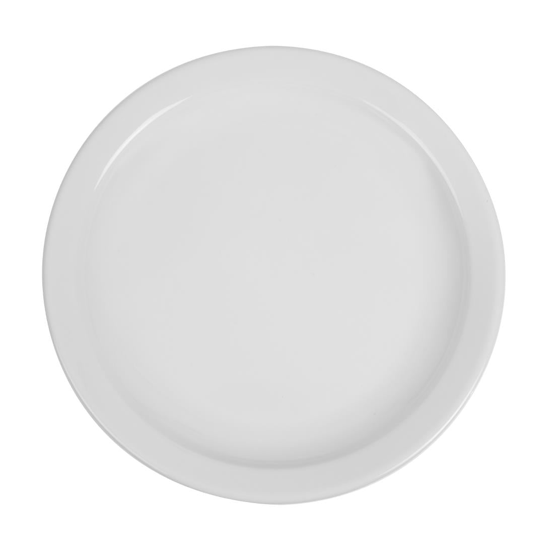 CB490 Olympia Whiteware Borden Met Smalle Rand 25cm (12 Stuks)