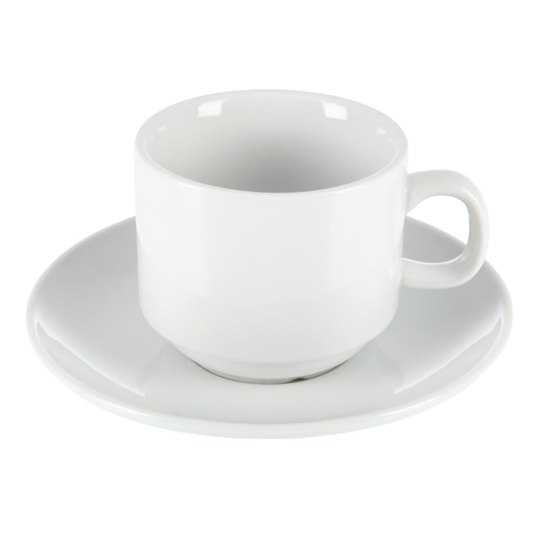 CB467 Olympia Whiteware stapelbare theekopjes 200ml (12 stuks)