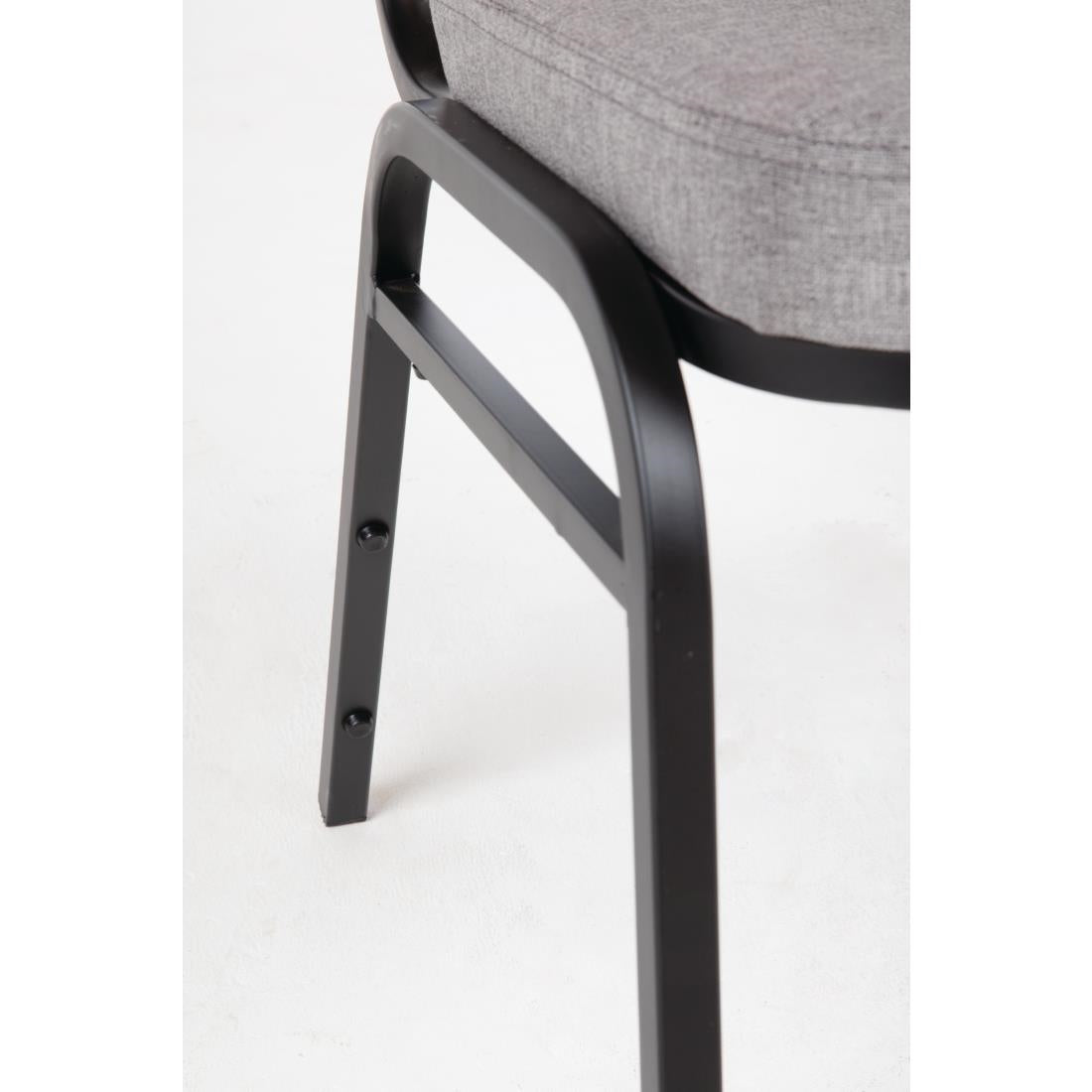 DA602 Bolero stalen stapelstoel met vierkante rugleuning grijs (4 stuks)