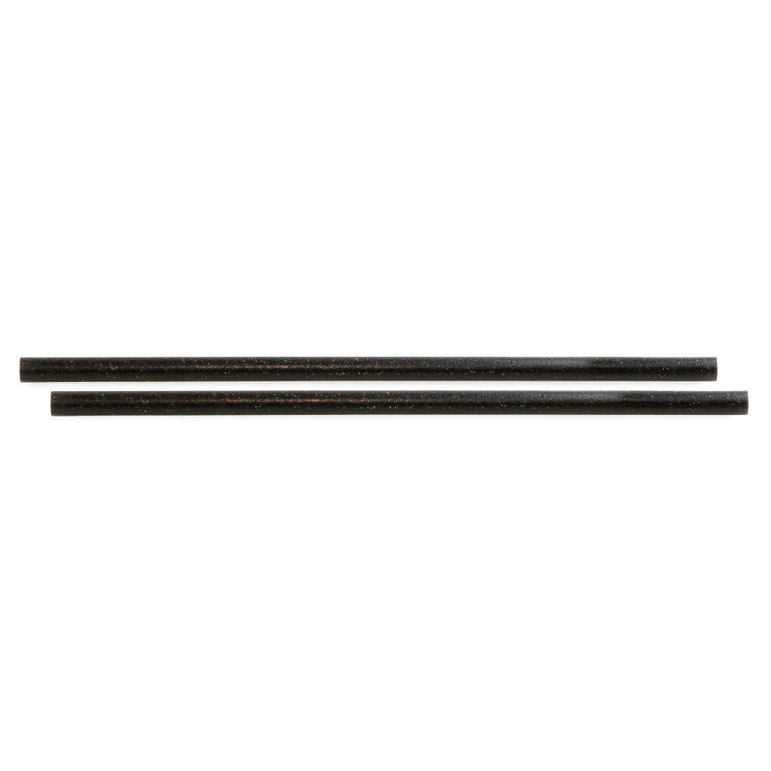 HU495 Sier Disposables Refork rechte rietjes zwart ø 6 mm / 20cm (100 stuks)