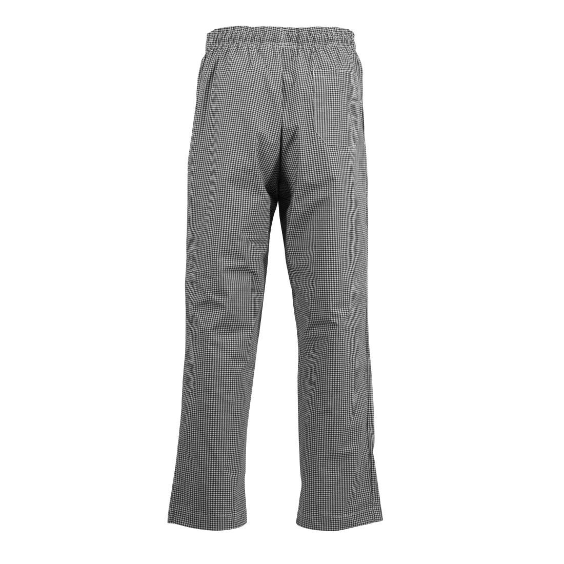A026T-XS Whites Easyfit Teflon unisex koksbroek met kleine ruit zwart-wit XS