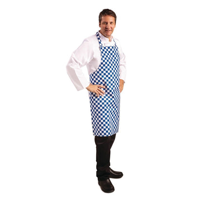 A554 Whites halterschort blauw-wit geblokt