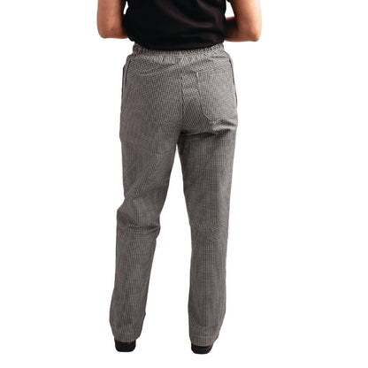 A026T-XS Whites Easyfit Teflon unisex koksbroek met kleine ruit zwart-wit XS