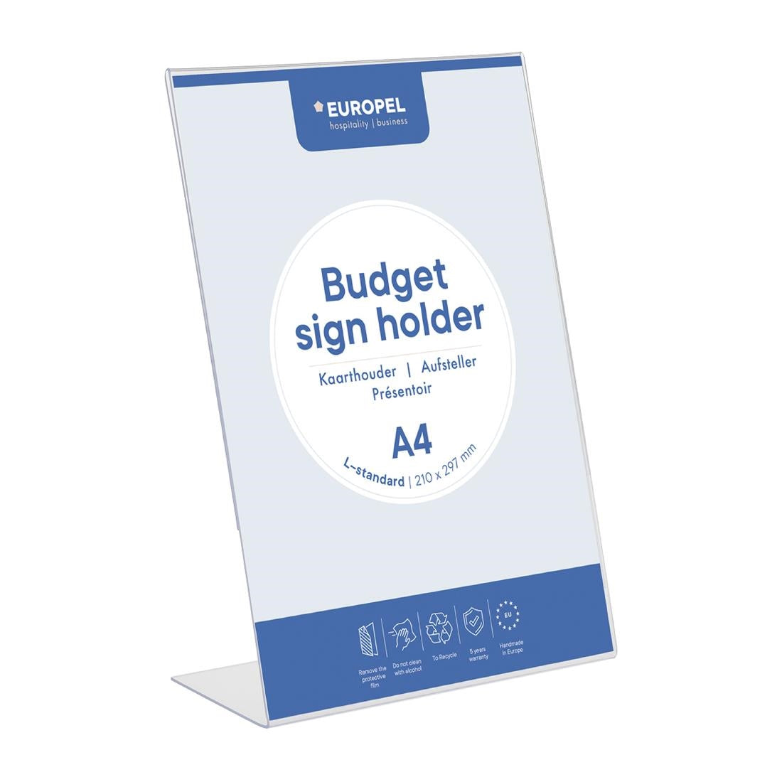HU463 Europel Bordhouder Budget L-Stand A4 Portret