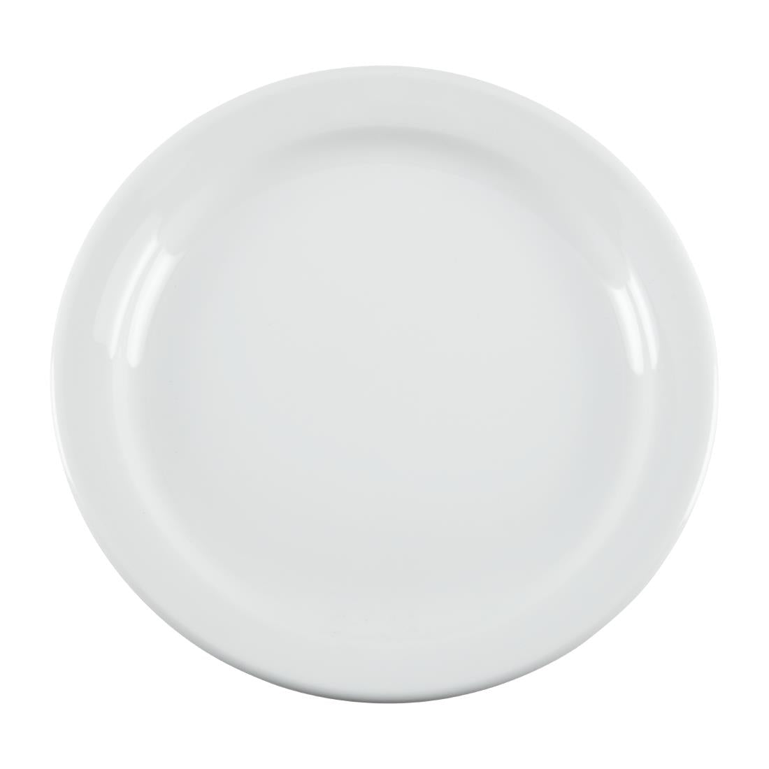 CB487 Olympia Whiteware Borden Met Smalle Rand 18cm (12 Stuks)