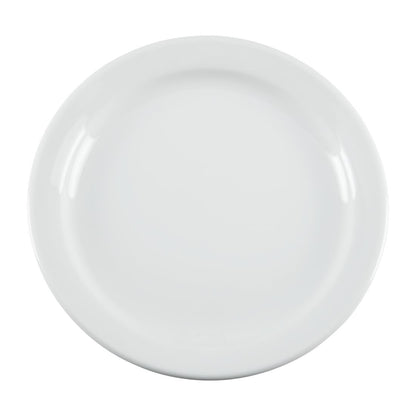 CB487 Olympia Whiteware Borden Met Smalle Rand 18cm (12 Stuks)