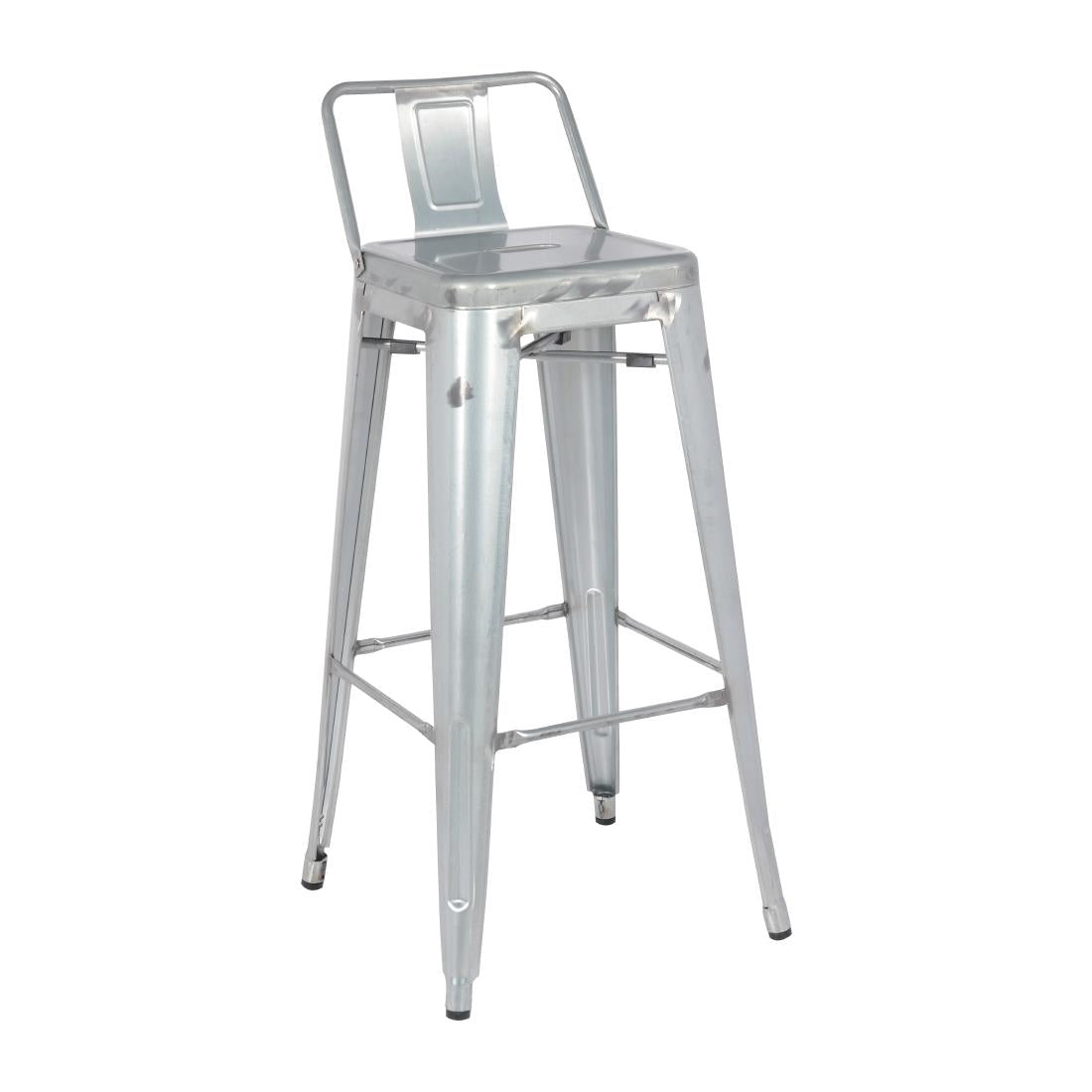 DL877 Bolero Bistro Hoge Kruk Van Staal Met Rugleuning (4 Stuks)