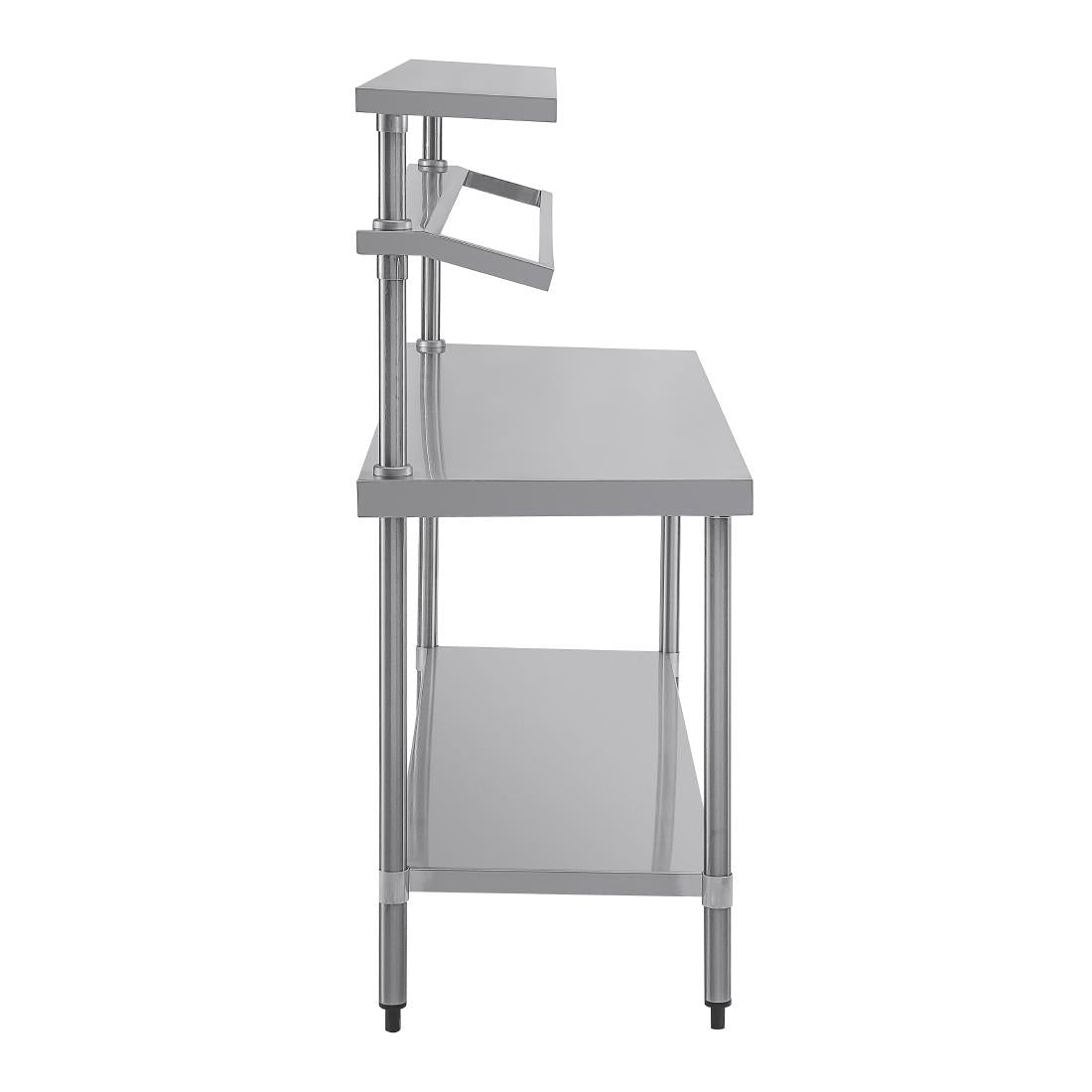 CB909 Vogue RVS werktafel met wandplanken groot