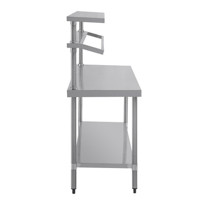 CB909 Vogue RVS werktafel met wandplanken groot
