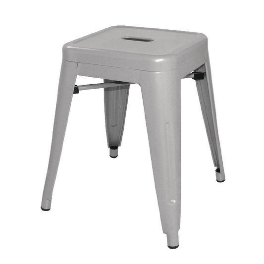 DL875 Bolero Bistro Lage Kruk Van Staal (4 Stuks)