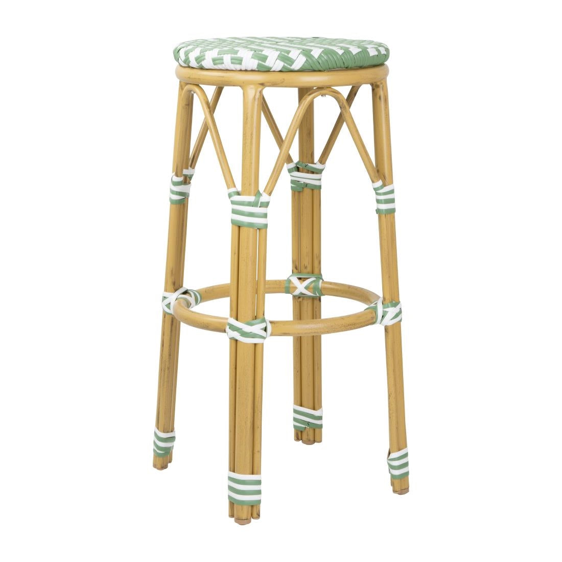 HZ142 Bolero Parijse Stijl PE Rattan Barkrukken Licht Groen (2 Stuks)