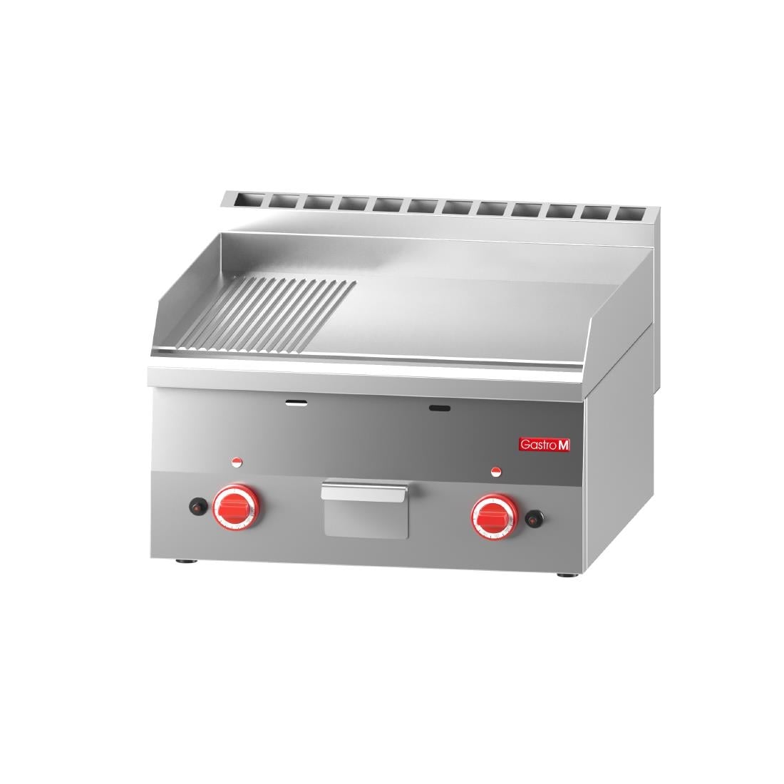 GN025 Gastro M 600 gas bakplaat 60/60 FTRG 2/3 glad 1/3 geribbeld