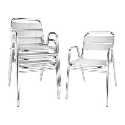 U501 Bolero stapelbare aluminium stoelen (4 stuks)
