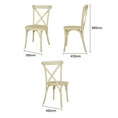HW282 Bolero Manhattan Kruisrug Harsstoelen Naturel (4 stuks)
