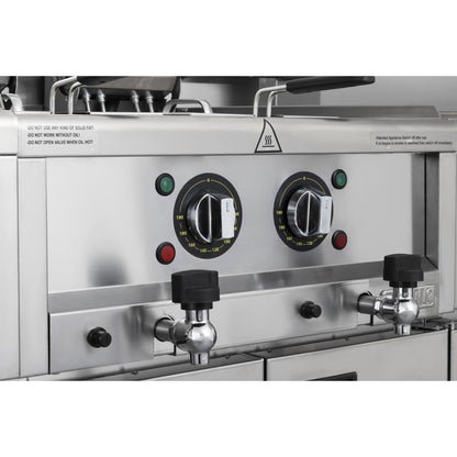 CU477 Buffalo 600-Serie Elektrische Friteuse Met Dubbele Tank, 2 x 8 Liter